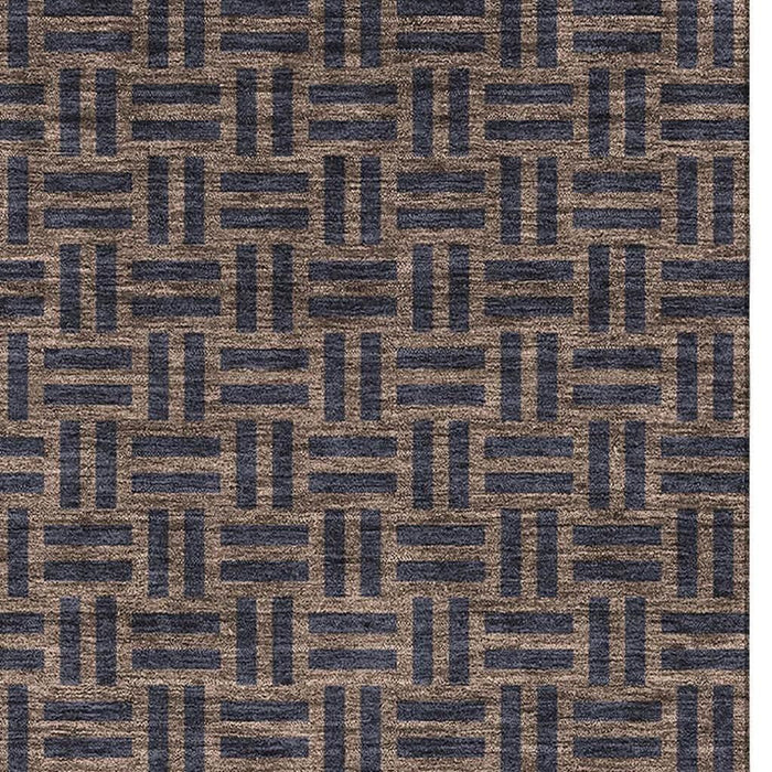 10' X 14' Abstract Geometric Washable Area Rug With UV Protection (673525) - Chocolate / Gray