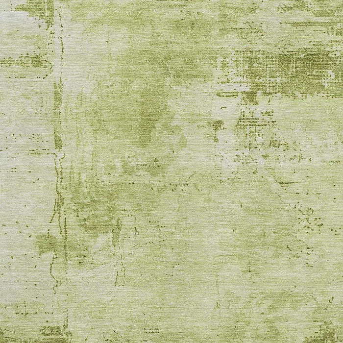 10' X 14' Abstract Washable Area Rug With UV Protection (683201) - Lime Green / Olive Green