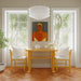 Set of 2 Giga farmhouse modern dining corner chairs with white finish, handwoven rattan backrests, and solid wood legs.