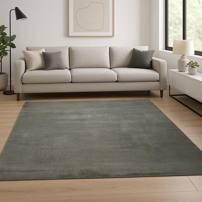 8' X 10' Abstract Hand Knotted Genuine Wool Area Rug - Gray