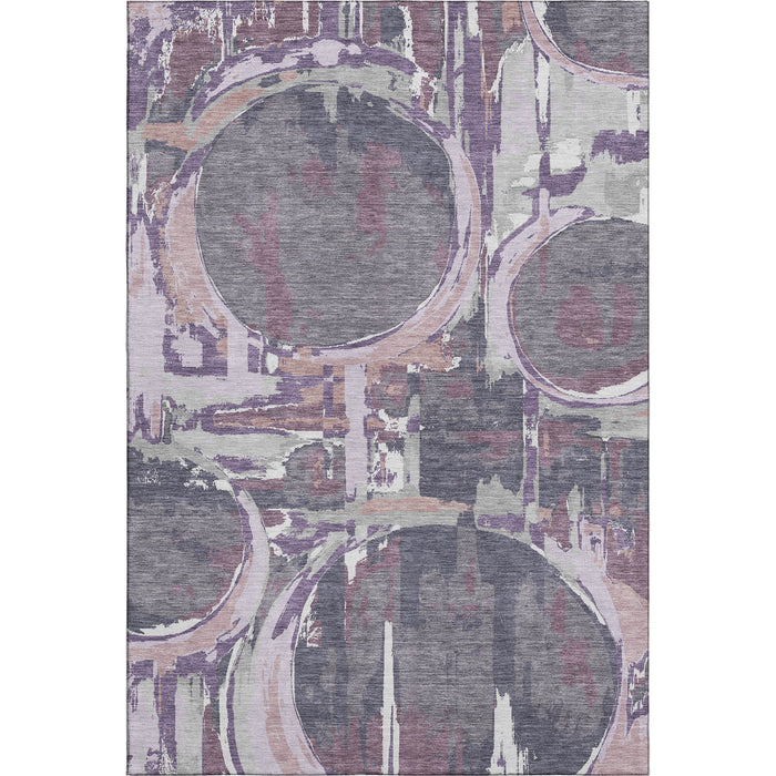10' X 14' Geometric Washable Area Rug With UV Protection (667861) - Purple / Gray / Lavender