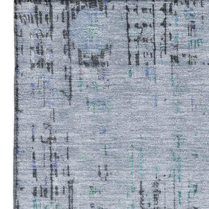 10' X 14' Oriental Washable Area Rug With UV Protection (699586) - Blue / Green / Charcoal