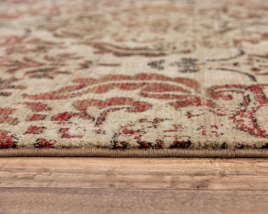 10' X 13' New Zealand Lambs Wool Damask Hand Carved Handmade Area Rug (747438) - Beige / Brown / Rust / Red