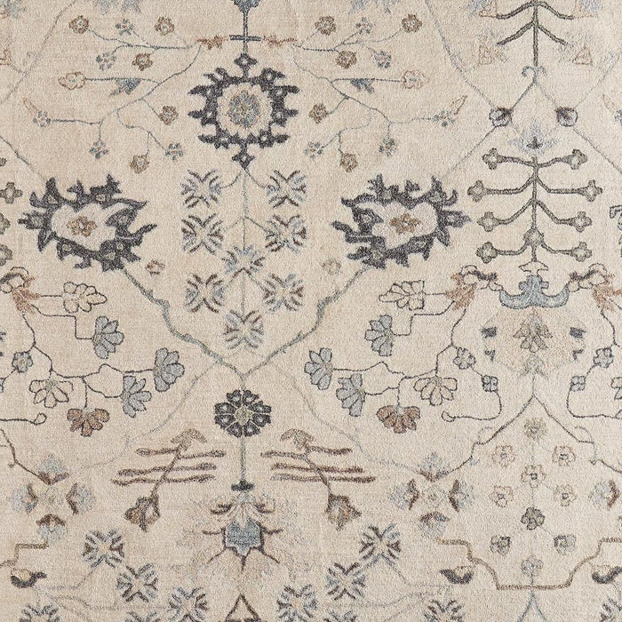 8' X 10' Wool Floral Hand Tufted Area Rug (722333) - Blue / Ivory