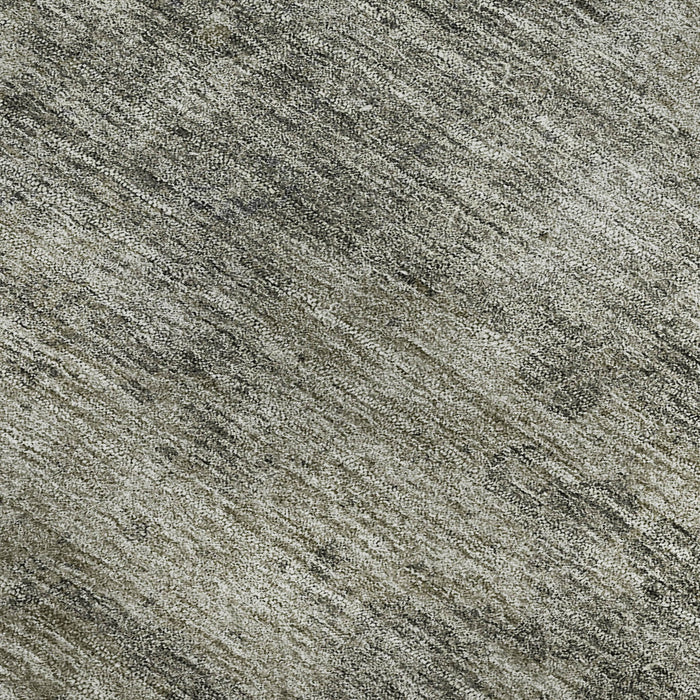 10' X 14' Khaki Abstract Washable Area Rug With UV Protection - Taupe