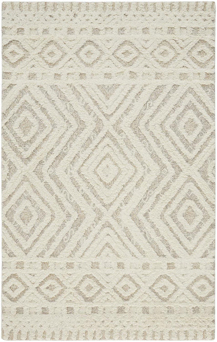 12' x 15' Wool Geometric Tufted Handmade Area Rug - Ivory And Tan