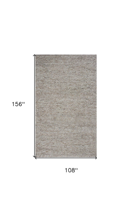 9' x 13' Hand Woven Knobby Loop Indoor Area Rug - Natural Beige