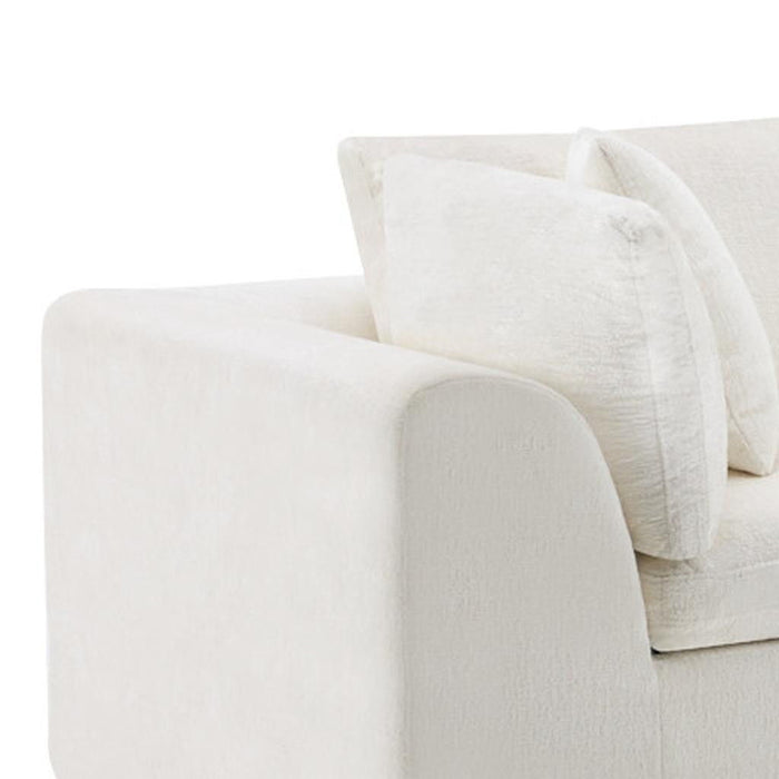 Chenille Modular Sofa Chaise With Toss Pillows (725204) - Beige