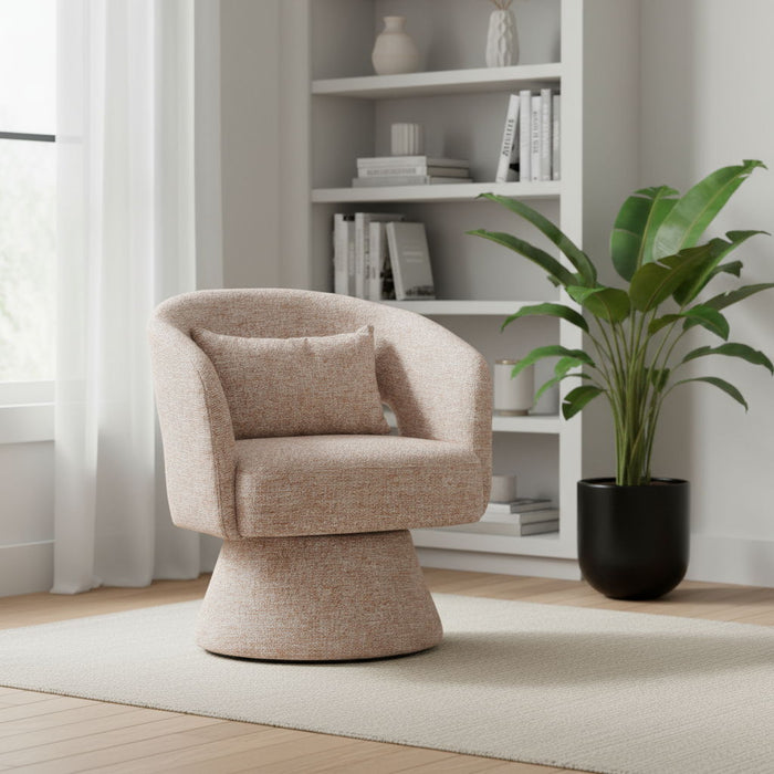 29" Modern Upholstered Swivel Arm Chair - Brown