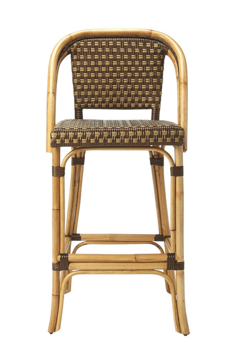 Rattan Counter Height Bar Chair - Brown