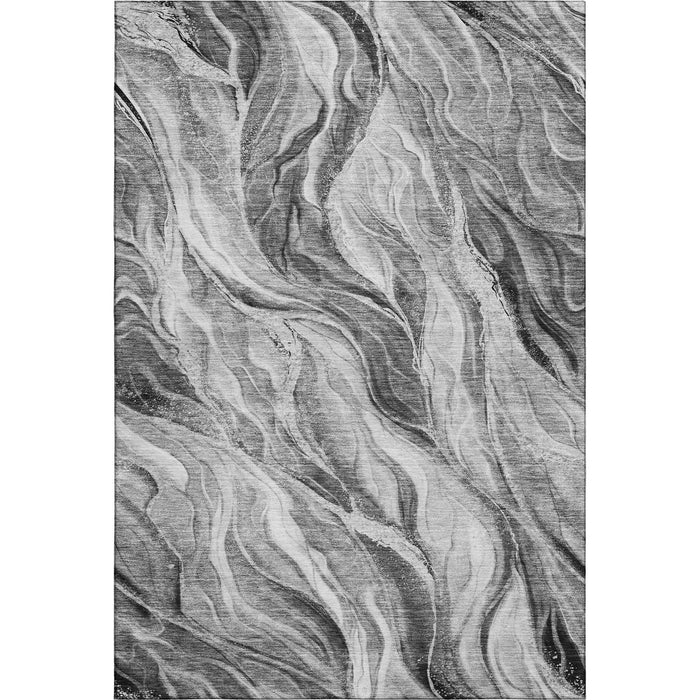10' X 14' Abstract Washable Area Rug With UV Protection (657593) - Gray / Ivory