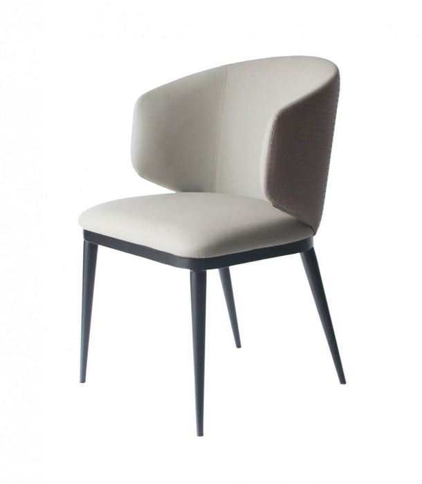 Upholstered Faux Leather Wing Back Dining Arm Chair - Beige
