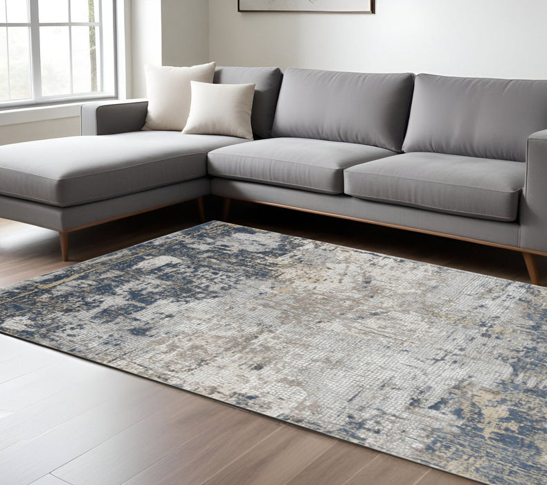 10' X 14' Abstract Viscose Area Rug - Beige