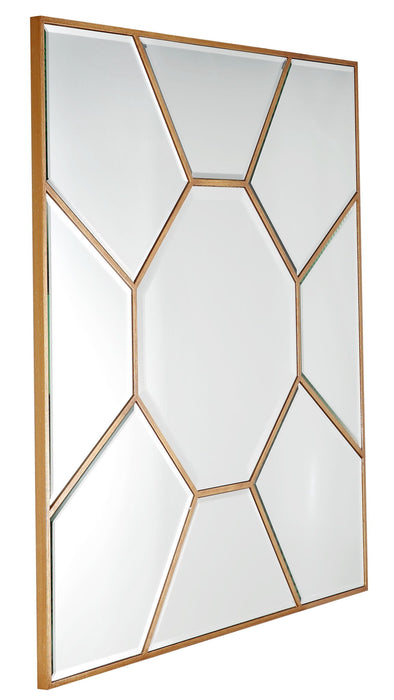 35" Square Metal Framed Accent Mirror - Gold
