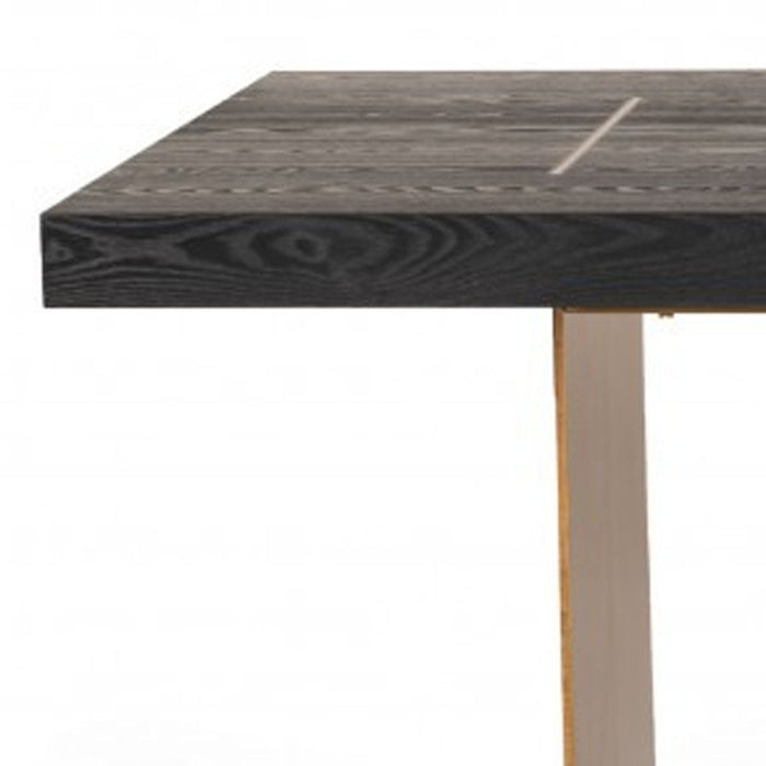 95" Metal Sled Base Dining Table - Dark Brown