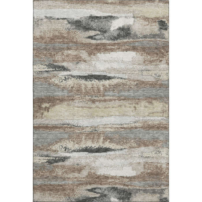 10' X 14' Abstract Washable Area Rug With UV Protection (675054) - Taupe / Beige / Brown