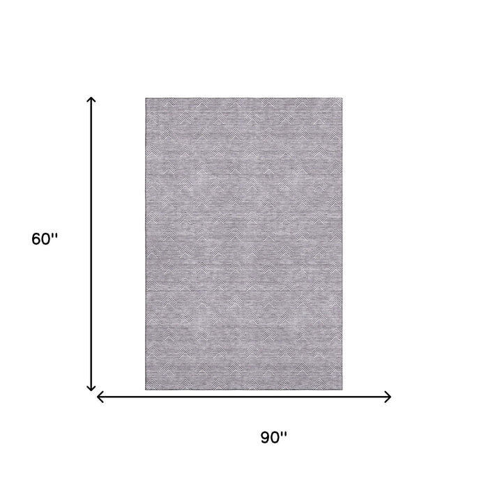 10' X 14' Abstract Geometric Washable Area Rug With UV Protection (672368) - Purple / Ivory