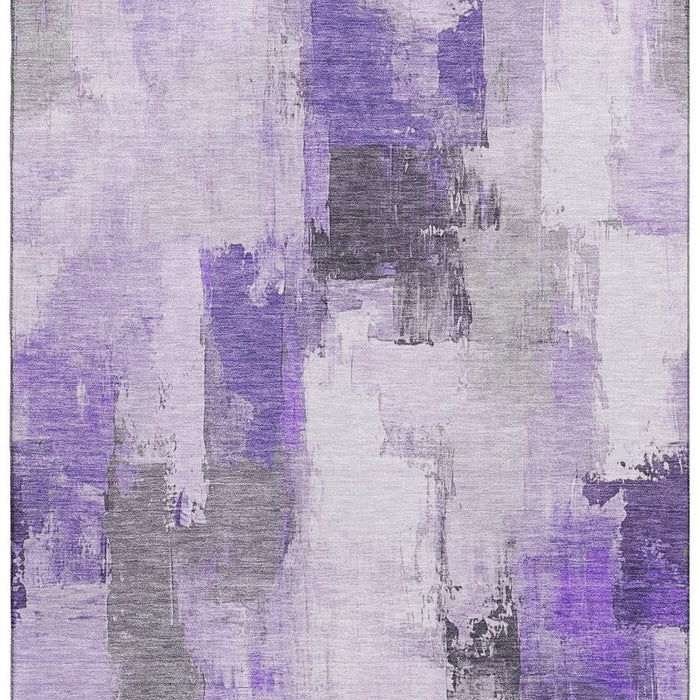 10' X 14' Abstract Washable Area Rug With UV Protection (709666) - Lavender / Gray / Ivory
