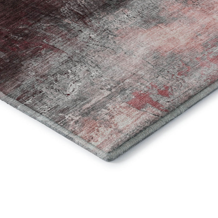 10' X 14' Abstract Washable Area Rug With UV Protection (714691) - Merlot / Ivory