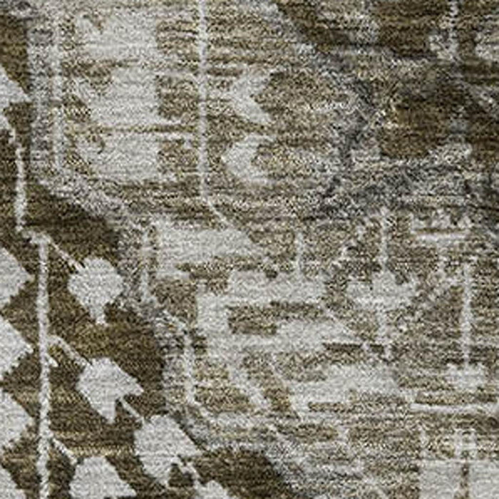 10' X 14' Diamond Washable Area Rug With UV Protection (708259) - Khaki / Ivory / Brown