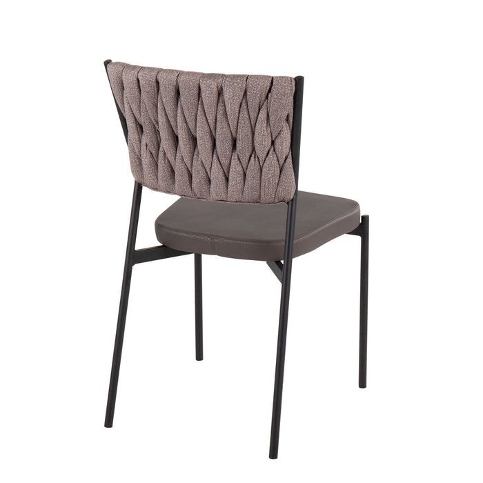 Tania - Braided Contemporary Chair With Faux Leather Seat (Set of 2)