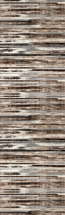 7' Abstract Runner Rug (609620) - Brown / Beige