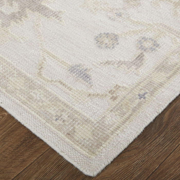 12' x 15' Floral Hand Knotted Stain Resistant Area Rug - Tan Ivory And Orange