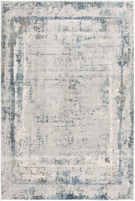 5' x 7' Abstract Area Rug - Ivory And Blue