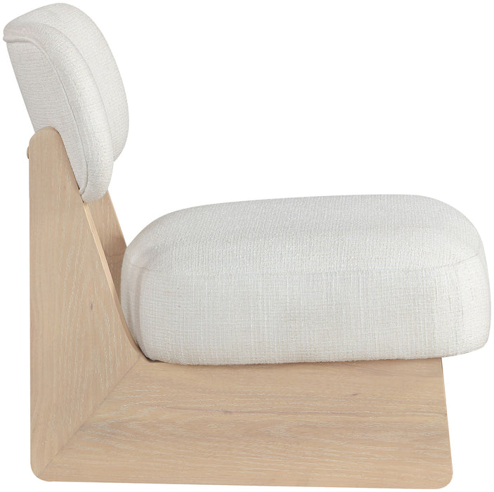 Vetra - Linen Textured Fabric Upholstered Accent Chair With Natural Base