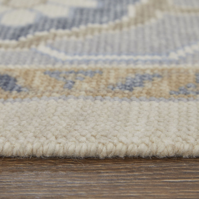9' X 13' Wool Floral Hand Knotted Area Rug With Fringe - Gray
