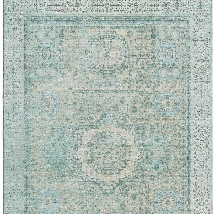 10' X 14' Oriental Washable Area Rug With UV Protection (699800) - Turquoise / Beige