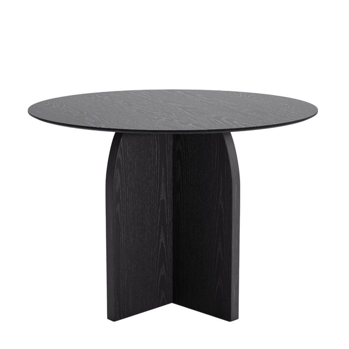 42" Solid Wood Pedestal Base Round Top Dining Table - Black