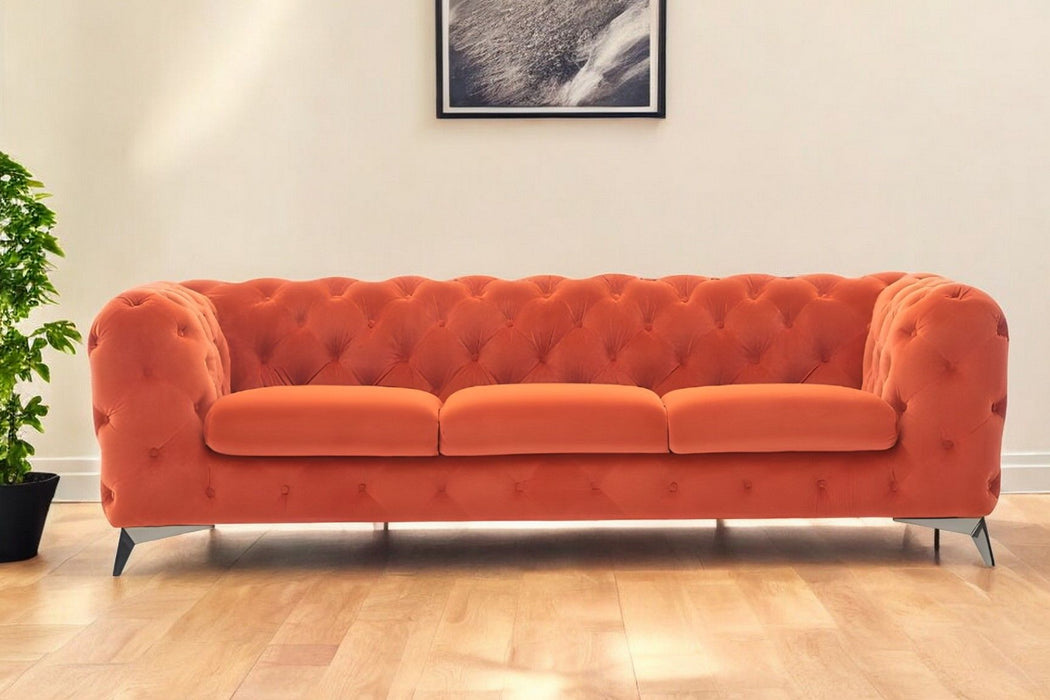 Chesterfield Sofa - Orange Silver