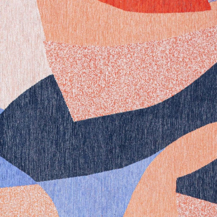 6' X 8' Abstract Washable Area Rug (552001) - Blue / Red