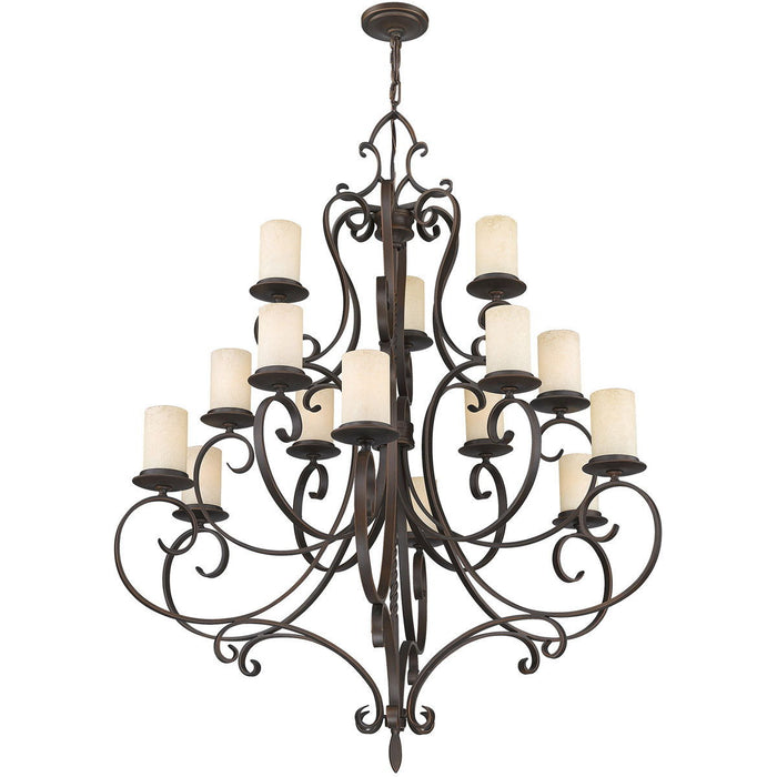 53" Multi Light Metal Dimmable Chandelier With Shades - Bronze