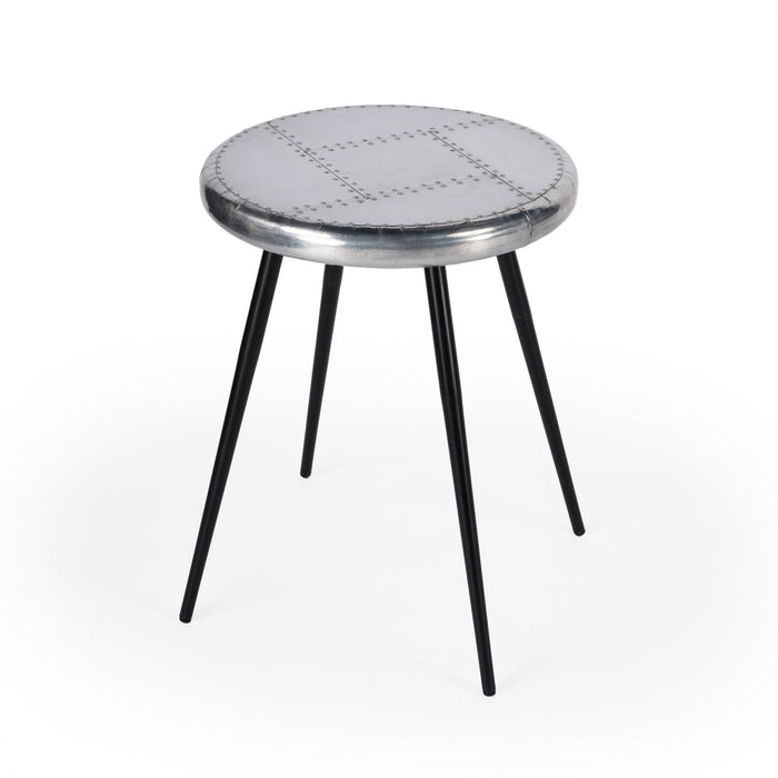 Iron Round End Table - Silver