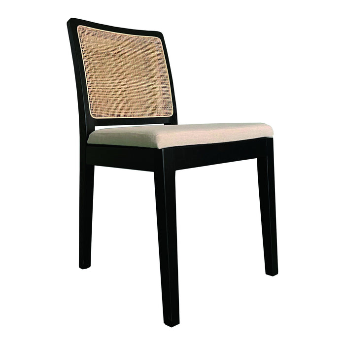 Upholstered Fabric Dining Side Chairs (Set of 2) - Black