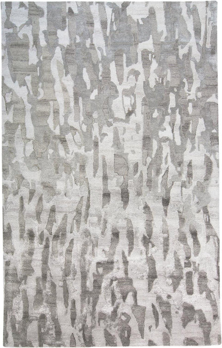 5' x 8' Abstract Tufted Handmade Area Rug - Gray Taupe And Silver