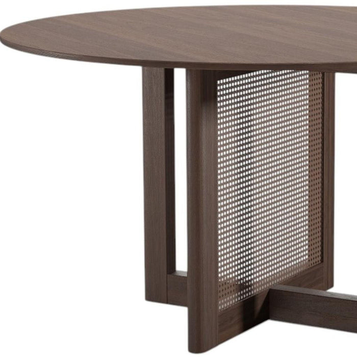 52" Solid Wood Rounded Bar Table - Brown