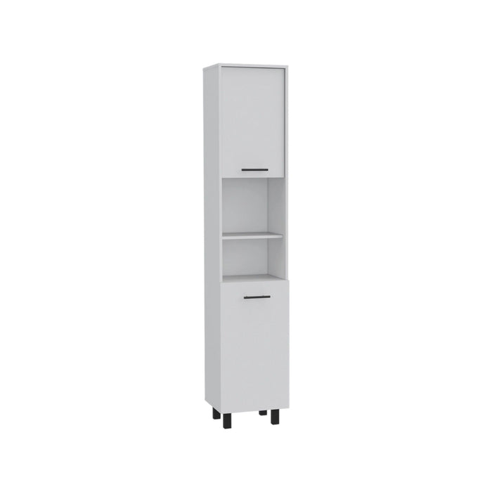 41" Wood Kitchen Island Set With Storage - Gray / White