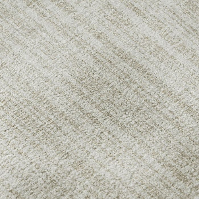 10' X 14' Striped Washable Area Rug With UV Protection - Ivory And Beige