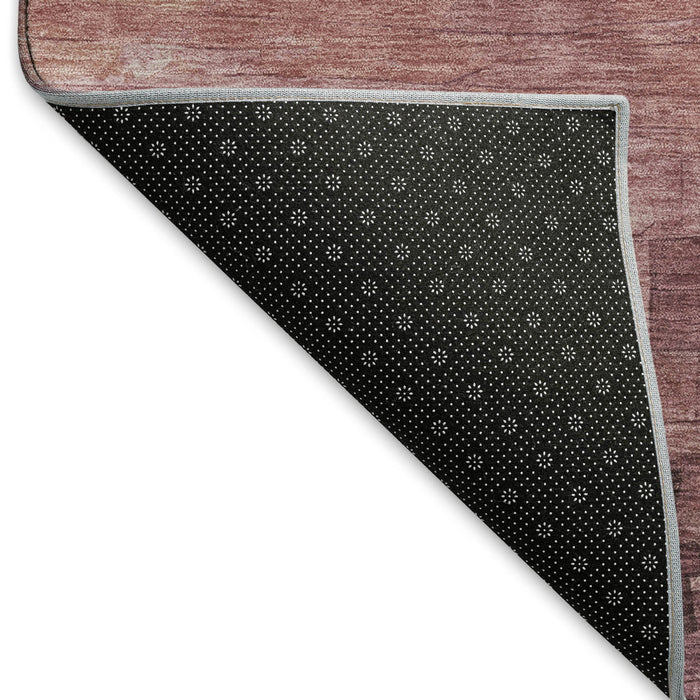 10' X 14' Striped Washable Area Rug With UV Protection (693882) - Mauve / Beige / Pink
