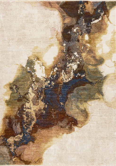 8' X 10' Abstract Area Rug (660240) - Beige / Blue / Brown