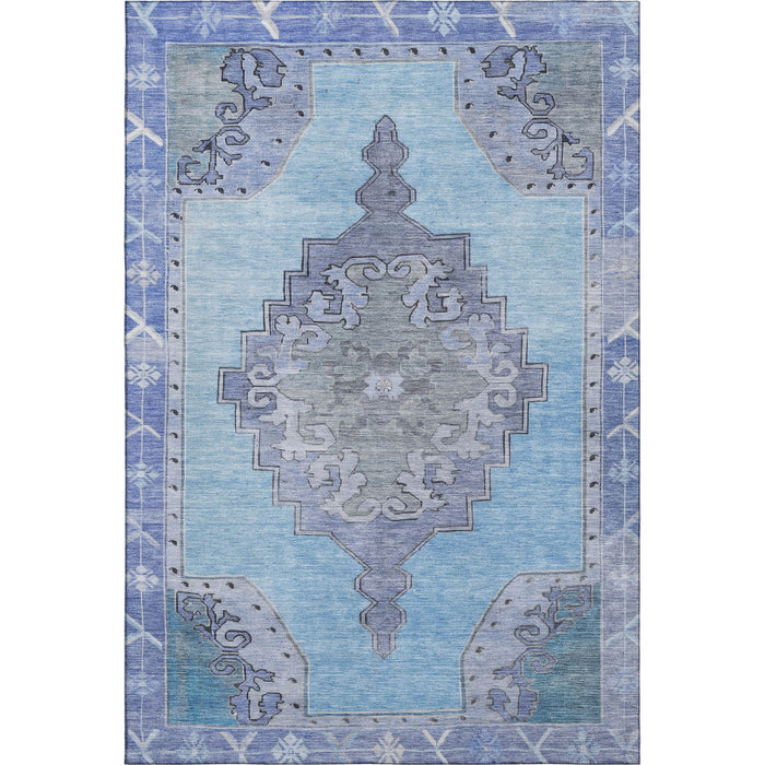 10' X 14' Oriental Washable Area Rug With UV Protection (699454) - Blue / Gray