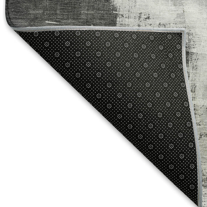 10' X 14' Abstract Washable Area Rug With UV Protection (693048) - Gray / Silver / Charcoal