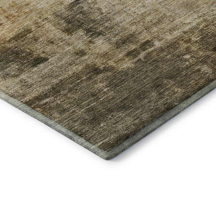 10' X 14' Abstract Washable Area Rug With UV Protection (688279) - Linen / Ivory / Copper