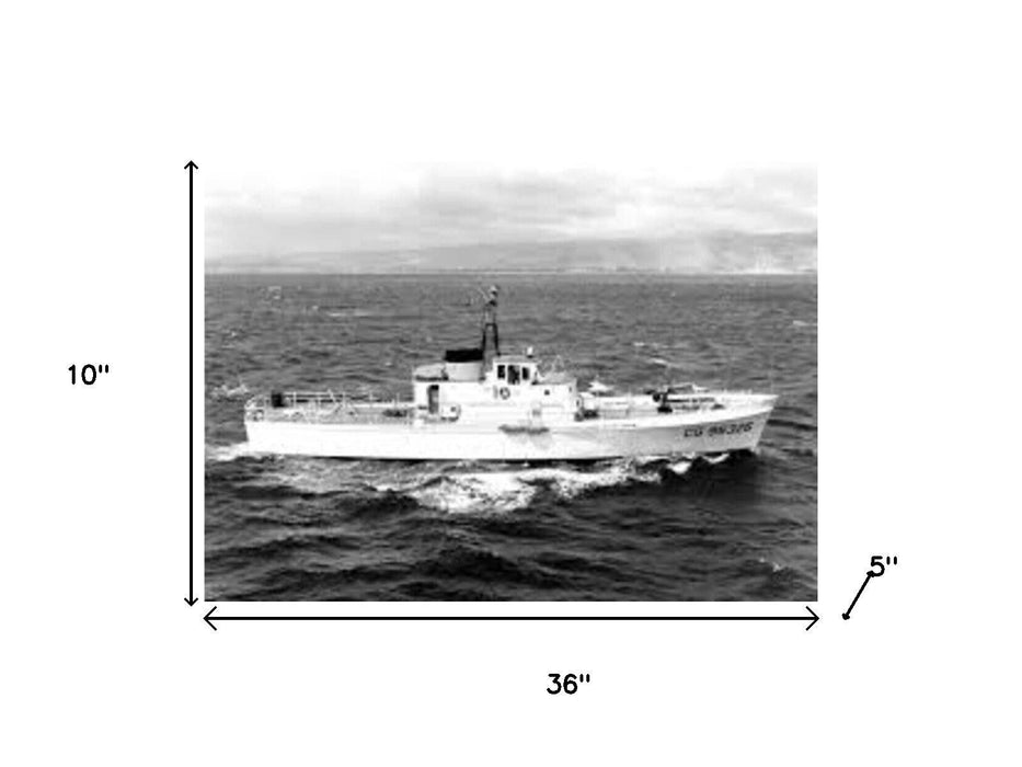 Hand Painted Model Boat (624589) - Dark Gray / White