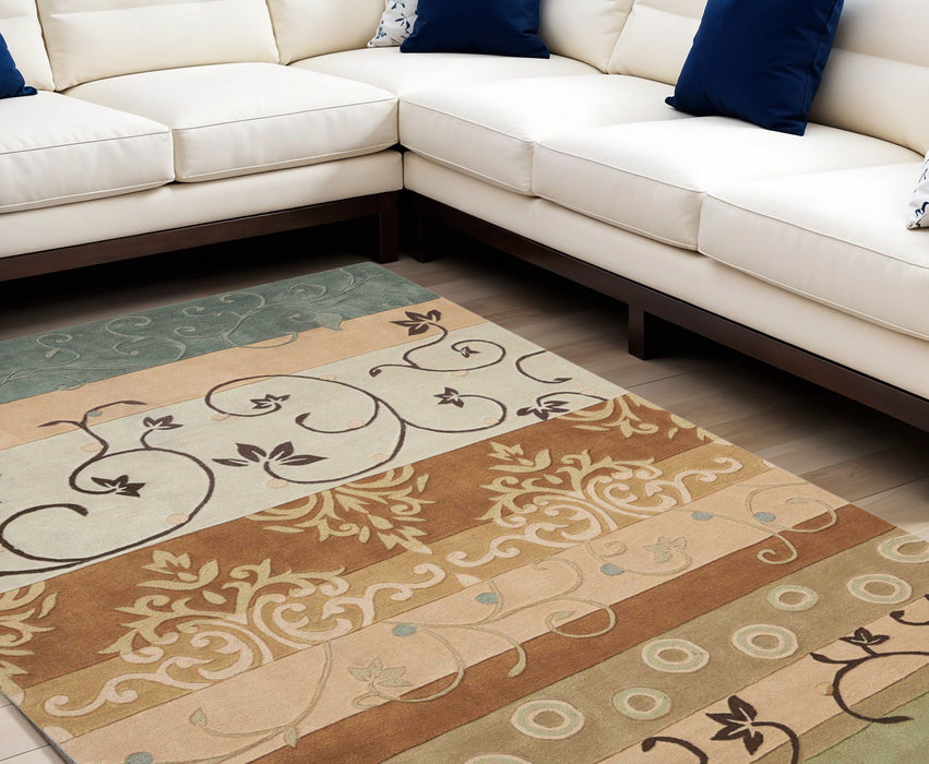 7' X 9' Floral Vines Area Rug - Black