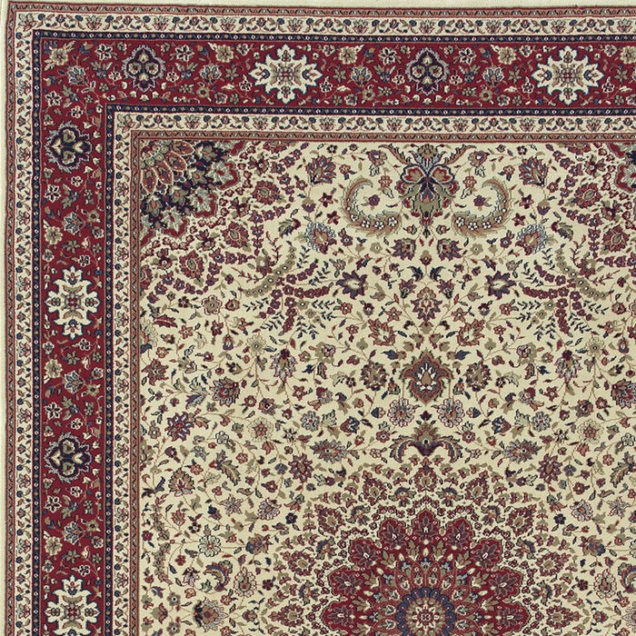 10' X 13' Oriental Area Rug - Ivory And Red