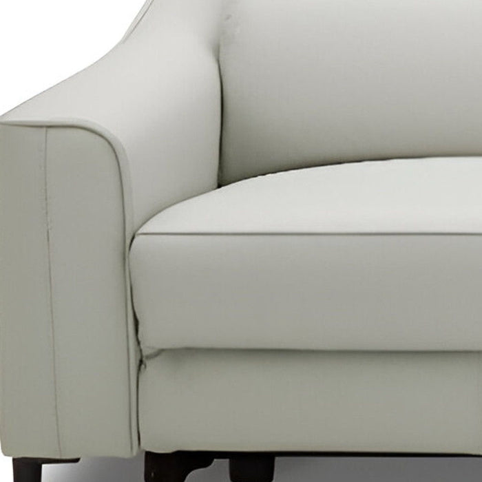 Leather Reclining Sofa - Gray / Black